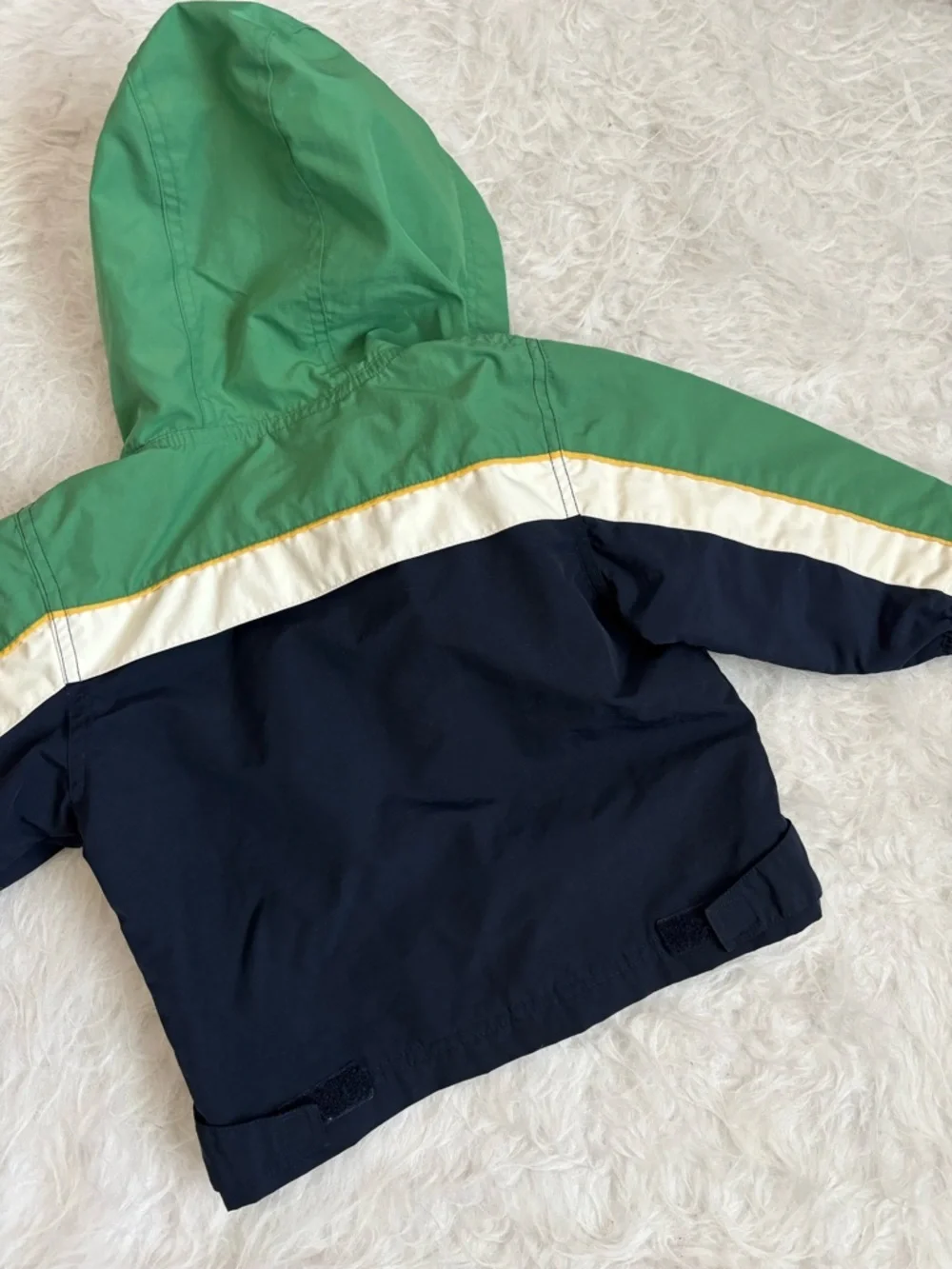 The Children's Place Green & Navy Hooded Spring Windbreaker/Rain Jacket